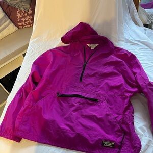LL Bean Purple Hooded Windbreaker